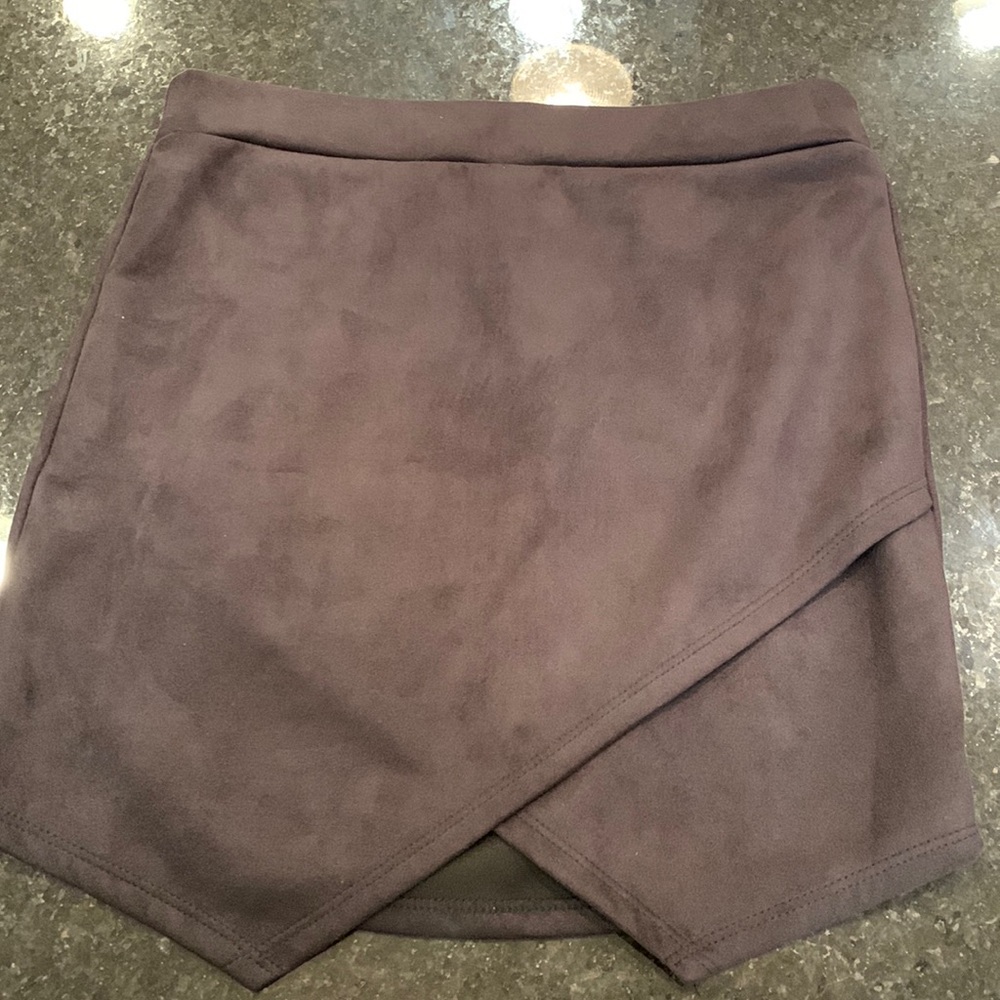 Black microsuede skirt